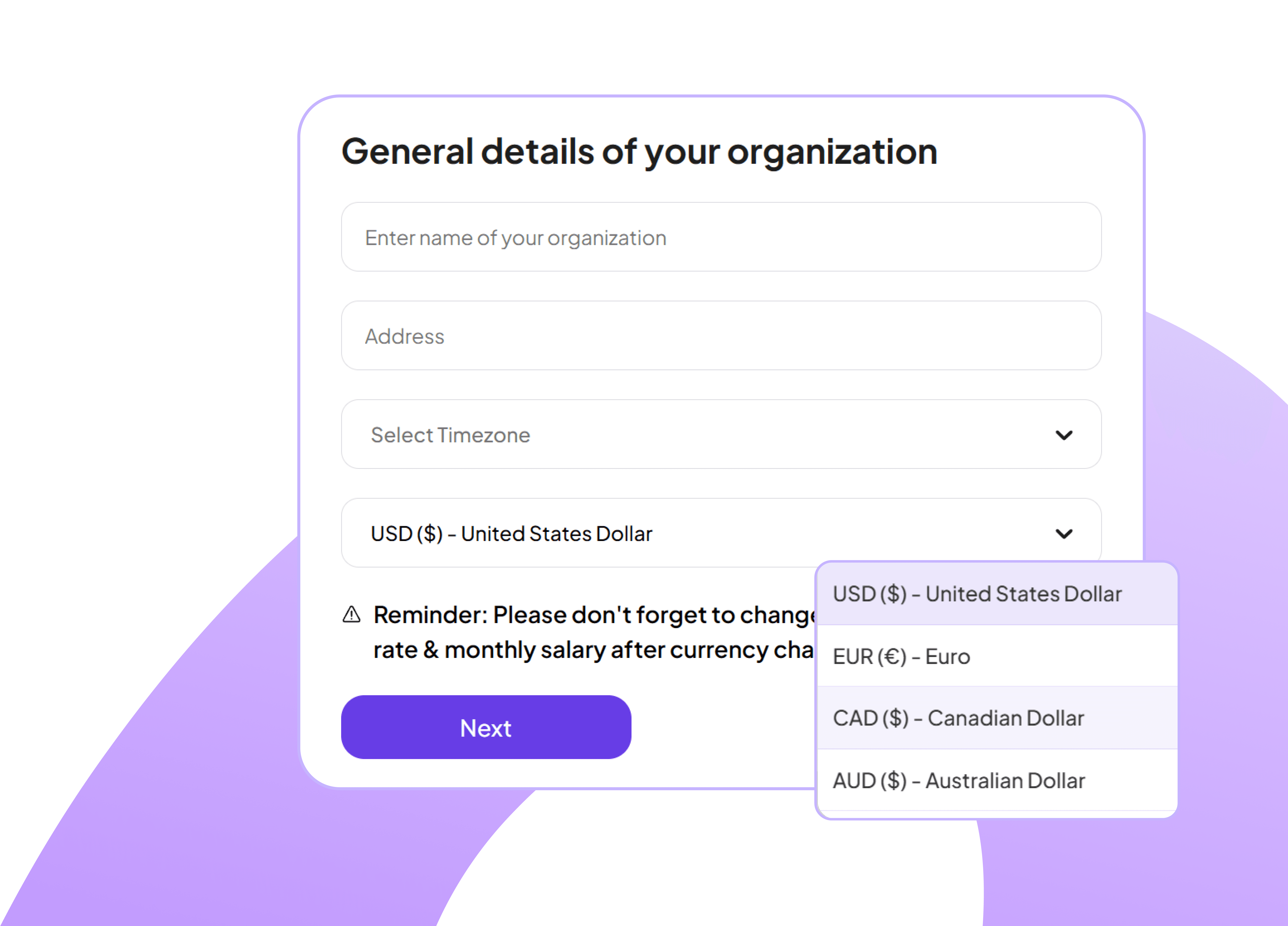 Feature interface