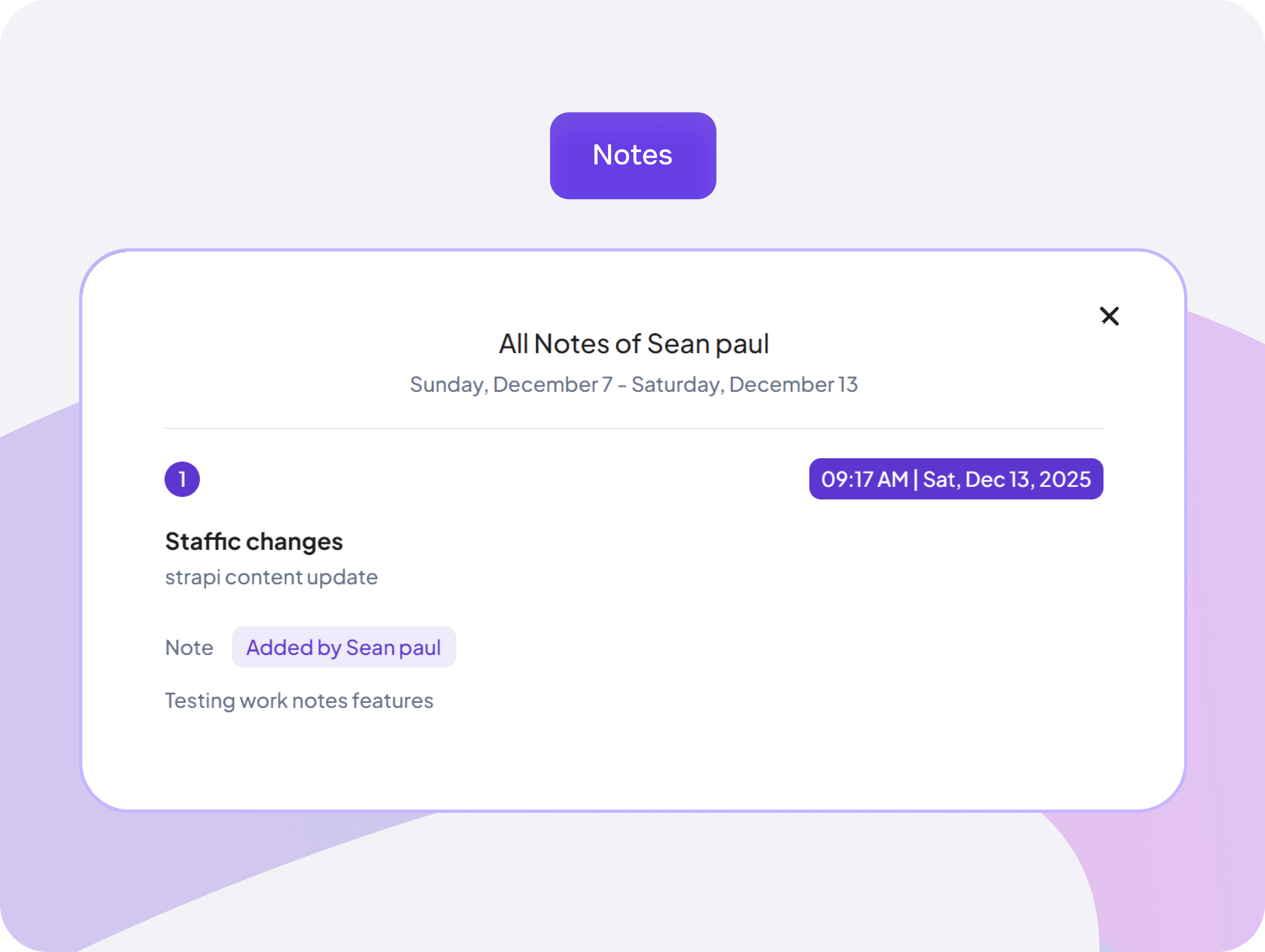 Feature interface