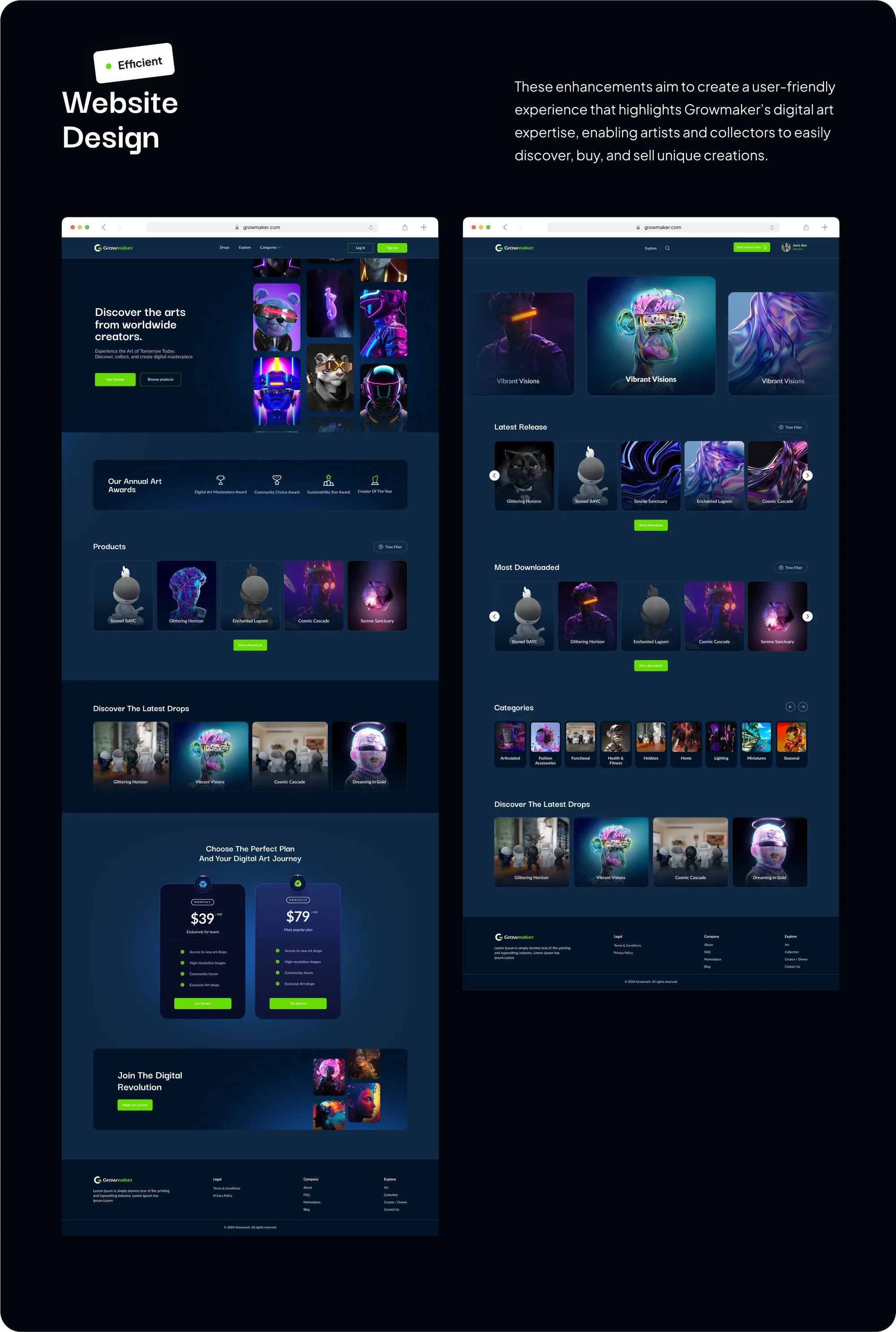 Grow Maker NFT Digital Arts Website screenshot 6