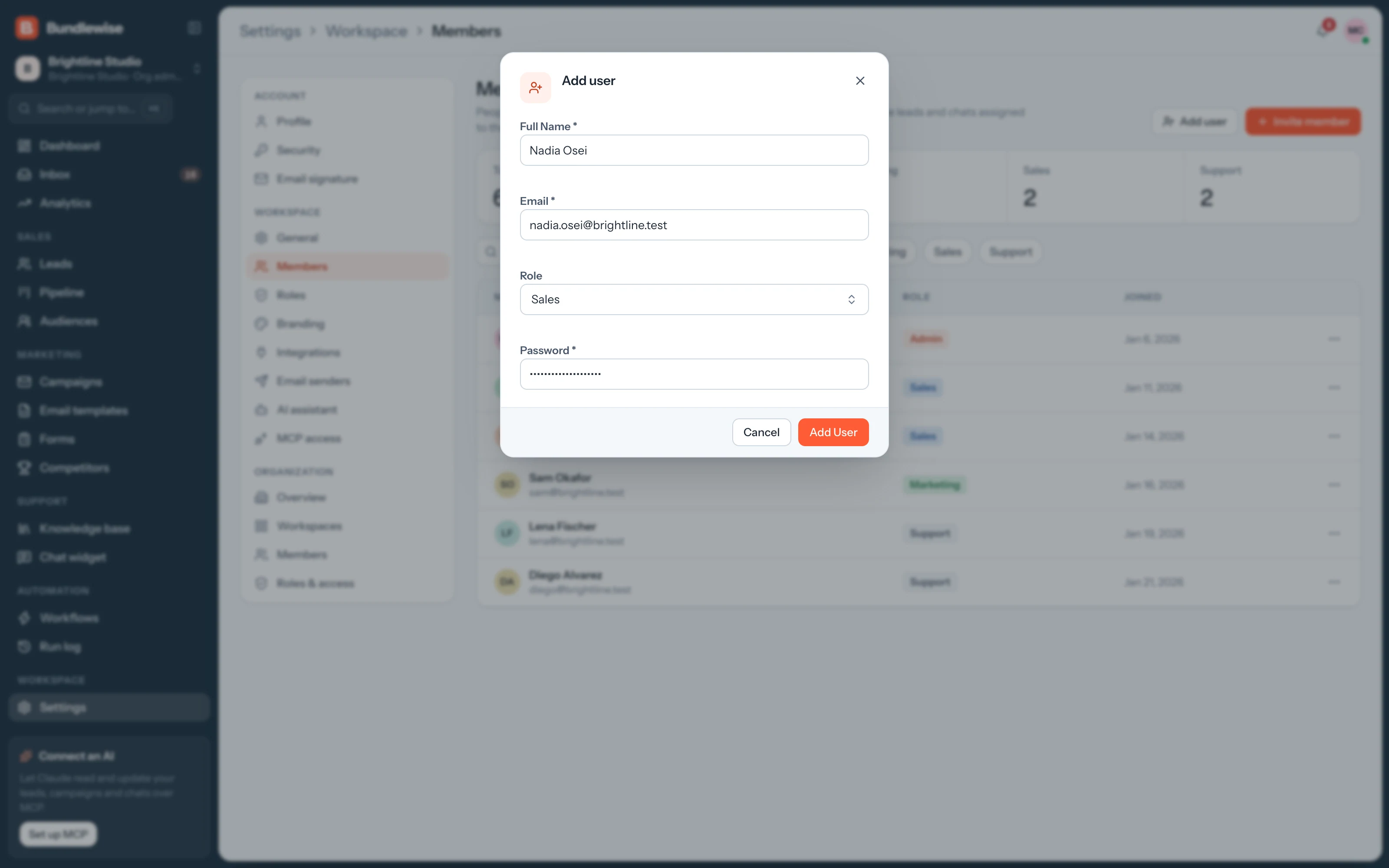 Adding a member manually