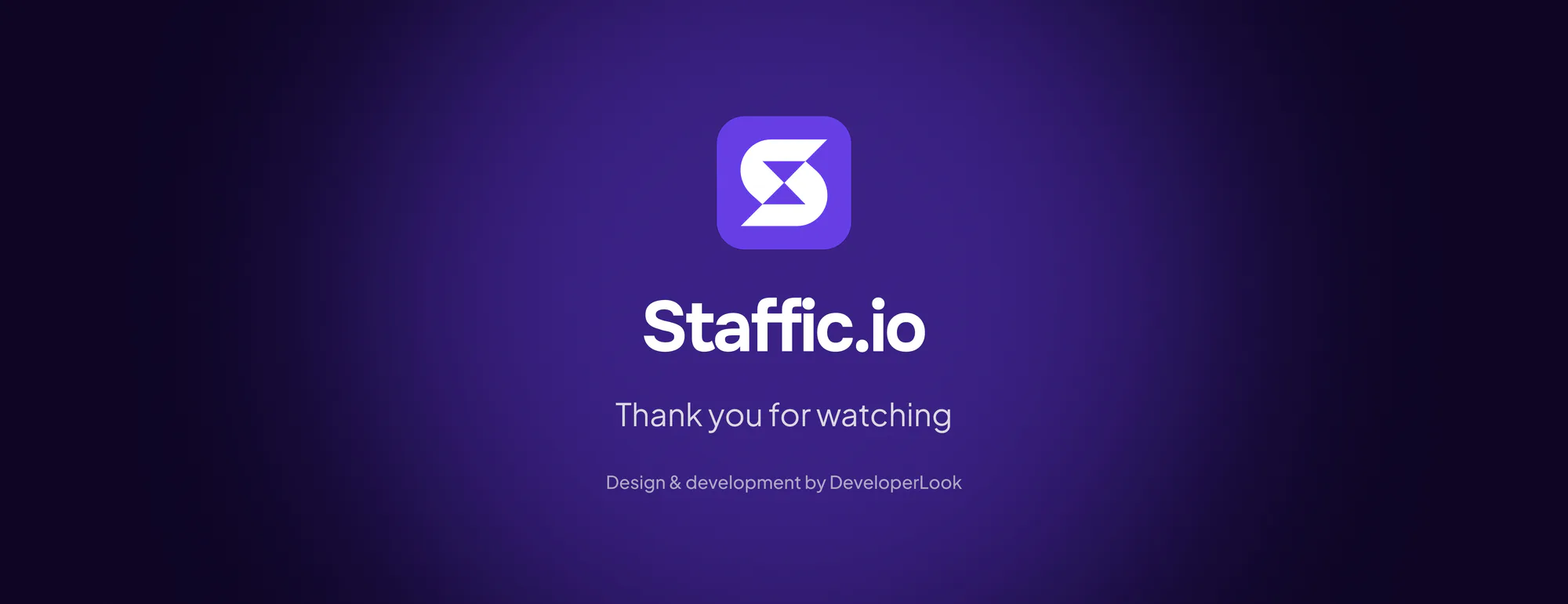 staffic.io website case study closing slide with the Staffic logo