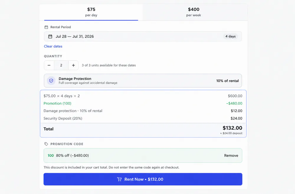 Promotion totals on checkout