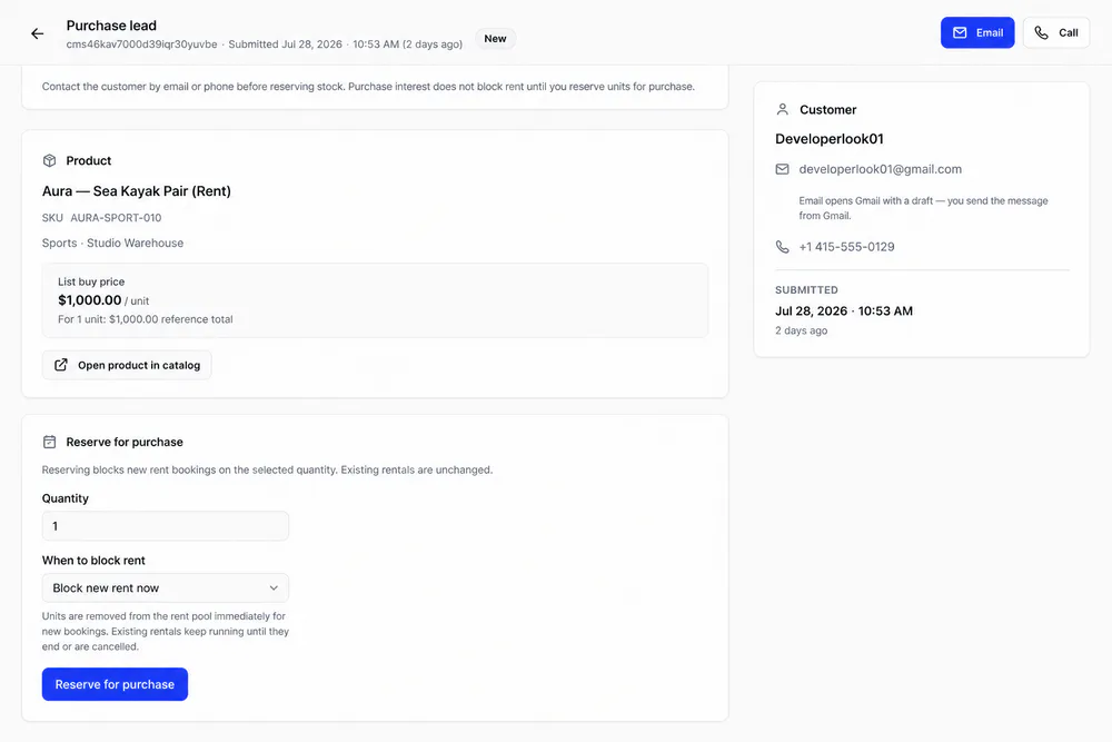 Purchase lead detail