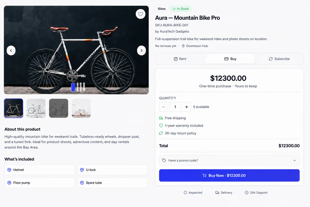Storefront Buy tab